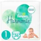 Pampers Harmonie Size 1, 26 Nappies, 2kg-5kg, Carry Pack 26 per pack