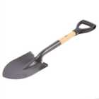 Green Blade Round Head Steel Micro Shovel with Wooden Handle