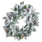 UK Homeliving Large Frosted Candle Wreath