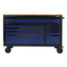 BUNKER® 08237 10 Drawer 56" Workbench Roller Tool Cabinet - Blue