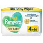 Pampers Harmonie New Baby Wipes Plastic Free 4 x 46 per pack