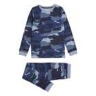 M&S Cotton Camouflage Pyjamas '10-11 Blue Mix