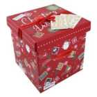 Square Shape Flat Pack Christmas Eve Gift Box