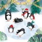 Skating Penguins Christmas Charity Card Pack 8 per pack