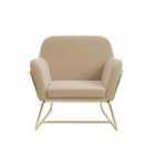LPD Furniture Charles Armchair Beige Velvet and Brushed Gold