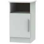 Ready Assembled Fourisse 1-Door Bedside Table - Grey