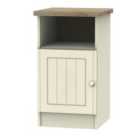 Ready Assembled Wilcox 1-Door Bedside Table - Cream Ash