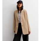 Stone Long Sleeve Relaxed Fit Blazer