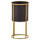 Interiors by PH Small Black And Gold Floor Standing Planter