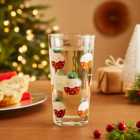 Christmas Hollie Pudding Decal Highball Glass