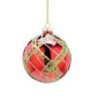  Red with Glitter Christmas Bauble