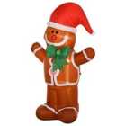 Bon Noel 183cm Inflatable Christmas Gingerbread Man & Santa Hat with LED Lights