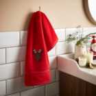 Red Reindeer Hand Towel