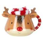 Ceramic Christmas Reindeer Mug and Socks Set