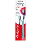 Colgate Keep White Medium Replace Head Manual Toothbrush Starter Kit
