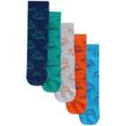 M&S Cotton Rich Dinosaur Socks, 5 Pack, 12-3 5 per pack