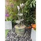 Tranquility Small Flower Modern Metal Water Feature