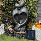 Heart Couple Contemporary Solar Water Feature