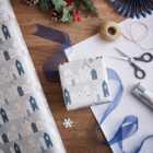 3m Evergreen Street Silver Wrapping Paper
