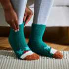 Christmas Pudding Green Cosy Socks