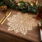 Set of 2 Gold Snowflake Placemats