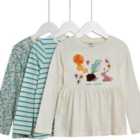 M&S Bunny Tops, 3 Pack, 2-7 Years, Green