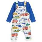 M&S Cotton All Over Transport Print Dungaree, 2-3 Years, Multi