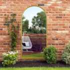 The Arcus - Gold Metal Framed Arched Garden Wall Mirror 63'' X 31'' (160CM X 80CM)