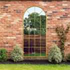 The Arcus - Gold Framed Arched Window Garden Mirror 71'' X 33.5'' (180x85CM)