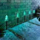 Set of 5 Christmas Tree Outdoor Floor Path Lights
