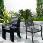 Living and Home Set of 4 Outdoor Patio Seating Garden Dining Armchairs, Grey