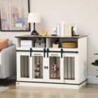 PawHut Dog Crate Furniture for Small and Large Dogs with Movable Divider, White