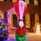 Costway 12FT Lighted Christmas Inflatable Hot Air Balloon & Santa Claus Xmas Decoration