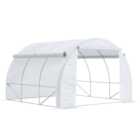 Outsunny White 10 x 10ft Polytunnel Greenhouse