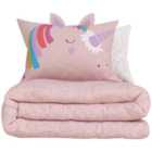 M&S Cotton Blend Unicorn 3D Bedding Set, Pink Mix