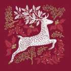 Red Stag & Green Partridge Christmas Card Pack 10 per pack