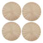 Mikasa 4pc PU Round Placemats, Gold, 38cm, Tagged 4 per pack