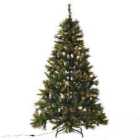 Bon Noel 6ft Green/Brown Pre-Lit Artificial Spruce Christmas Tree with 200 LED Lights