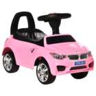 HOMCOM Kids Pink Foot-To-Floor Sliding Car with Interactive Features 18-36 months