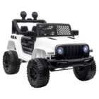 HOMCOM Kids Black Electric Off-Road Ride On Car Toy Truck 3-6 Years