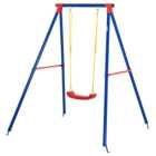 Outsunny Kids Blue and Red Metal Swing for 3-8 Age