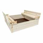Charles Bentley Square Wooden Sand Pit With Benches