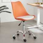 Furniturebox Otto Orange Faux Leather Swivel Office Chair