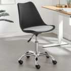Furniturebox Otto Black Faux Leather Swivel Office Chair