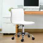 Portland White PU Leather Swivel Armless Office Chair