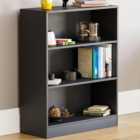 Vida Designs Cambridge 3 Shelf Black Low Bookcase