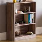 Vida Designs Cambridge 3 Shelf Walnut Low Bookcase