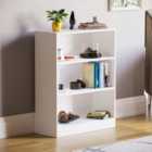 Vida Designs Cambridge 3 Shelf White Low Bookcase