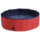 PawHut Foldable Dog Paddling Pool Red