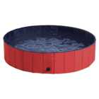 PawHut Foldable Dog Paddling Pool Red